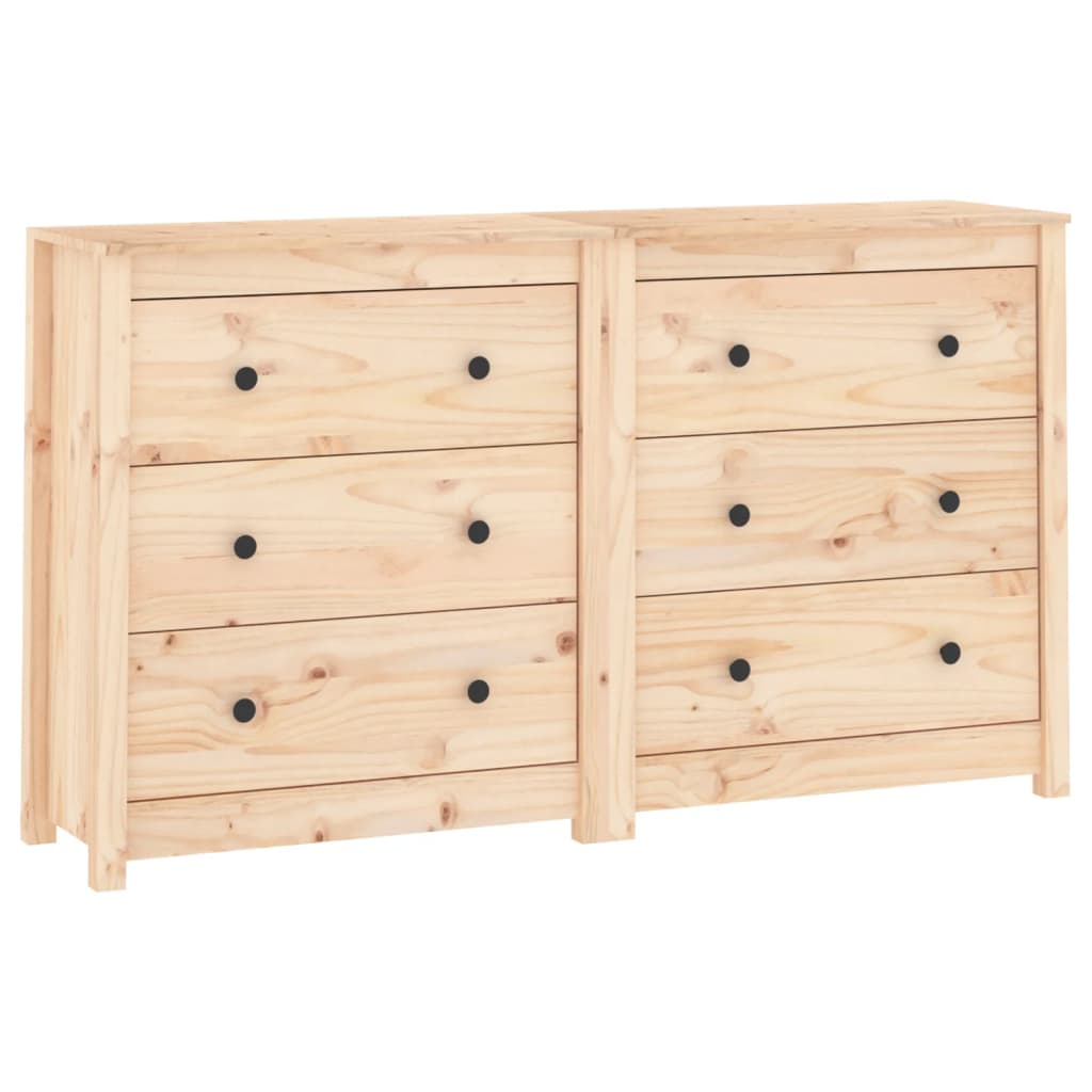 vidaXL Sideboard 55.1"x13.8"x31.5" Solid Wood Pine