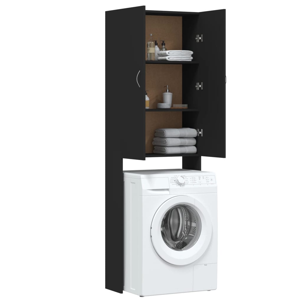 vidaXL Washing Machine Cabinet Black 25.2"x10"x74.8"