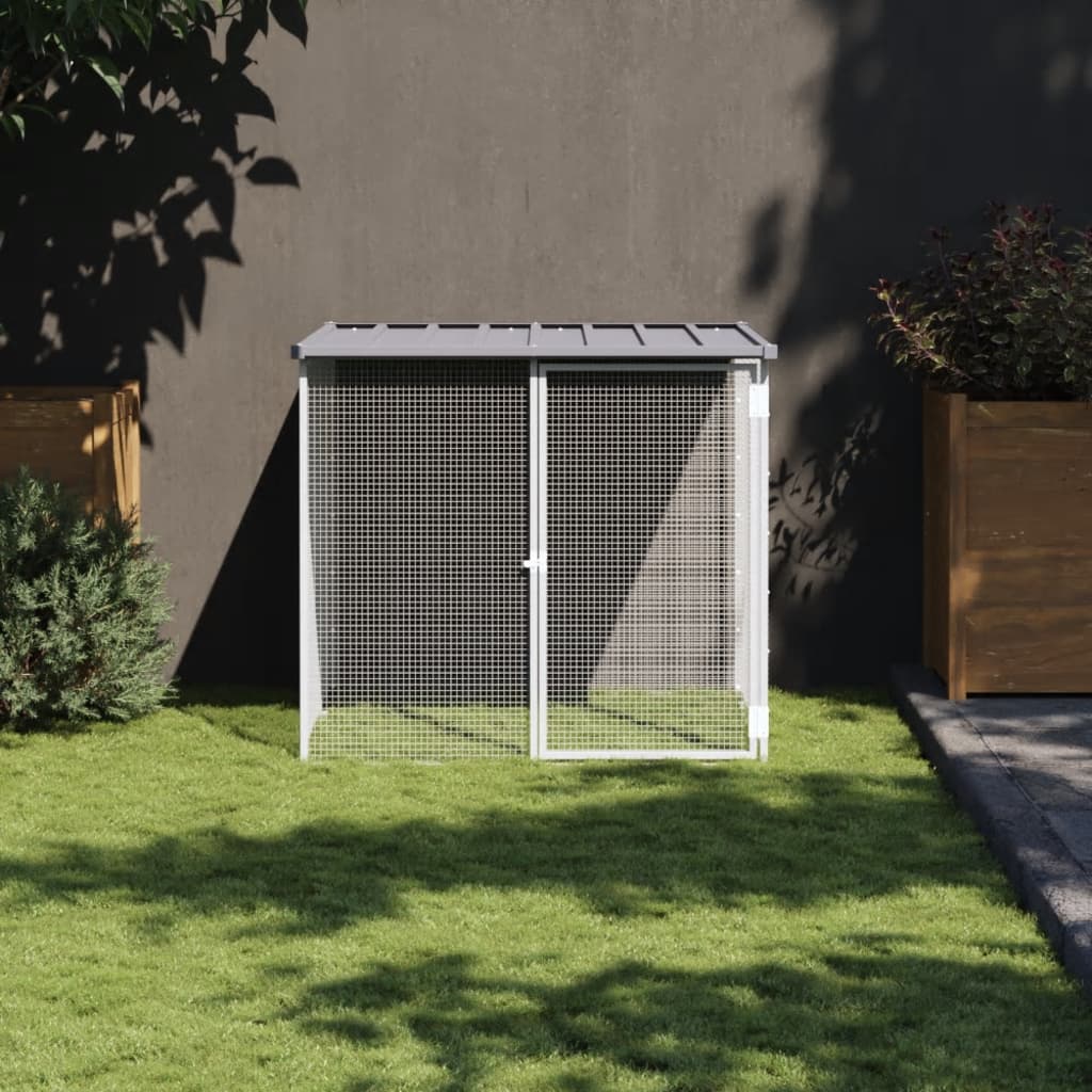 vidaXL Chicken Cage with Roof Light Gray 40.6"x38.6"x35.4" Galvanized Steel