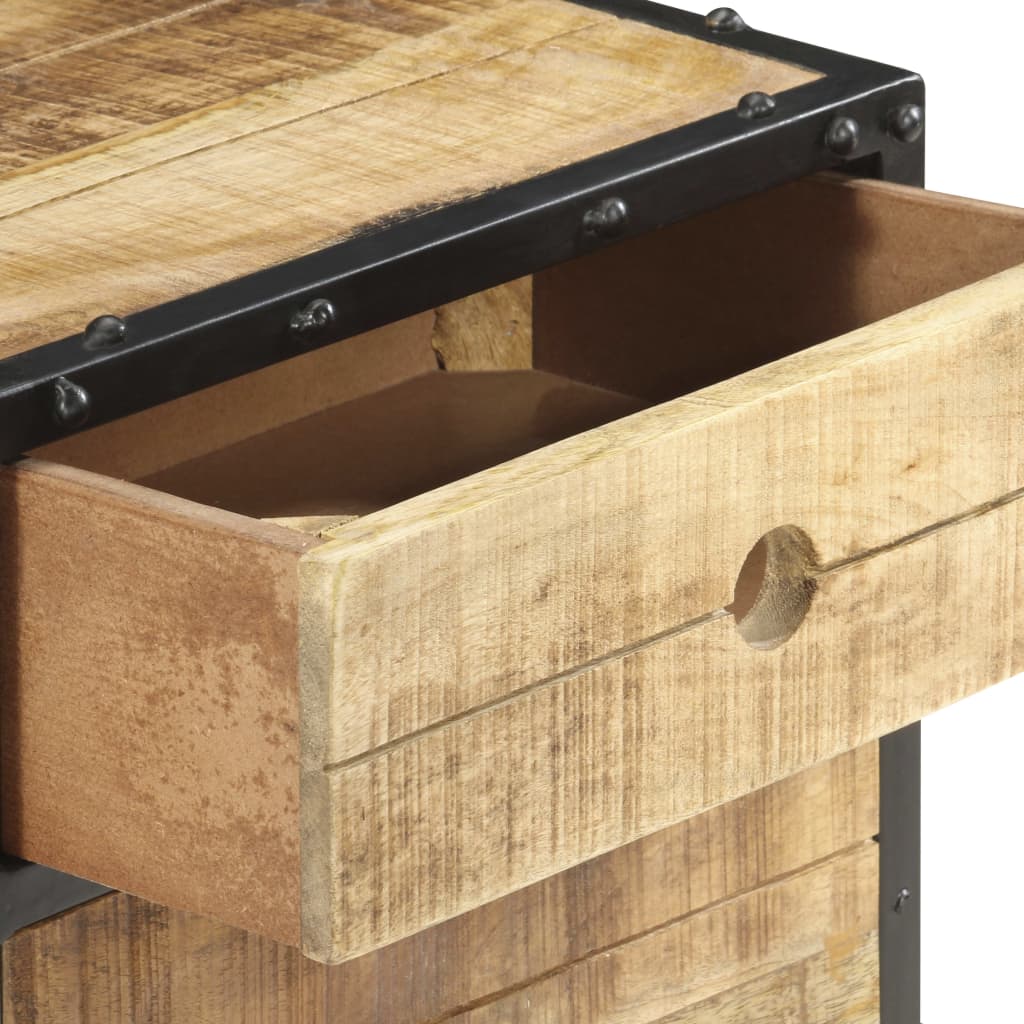 vidaXL Bedside Cabinet 15.7"x11.8"x19.7" Rough Mango Wood