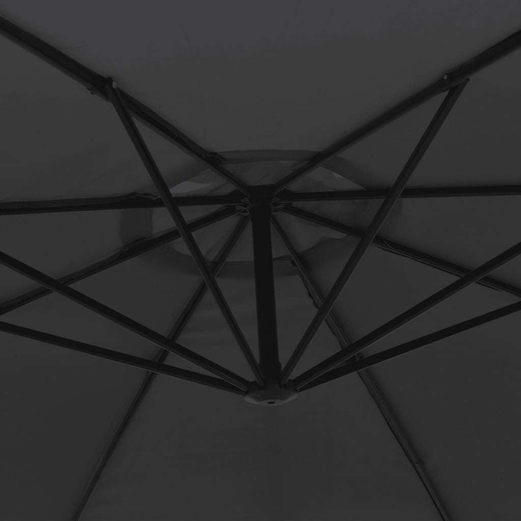 vidaXL Cantilever Umbrella with Aluminum Pole 137.8" Black