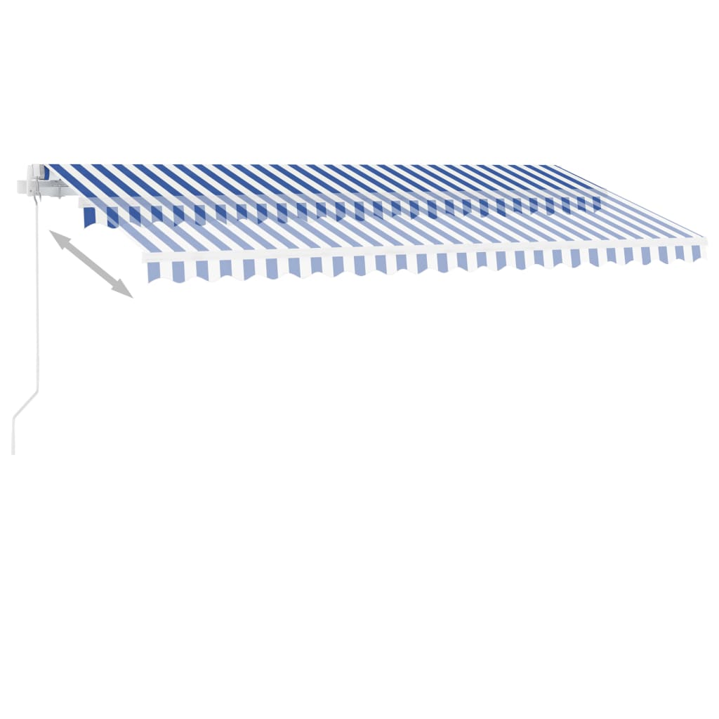 vidaXL Freestanding Manual Retractable Awning 157.5"x118.1" Blue/White