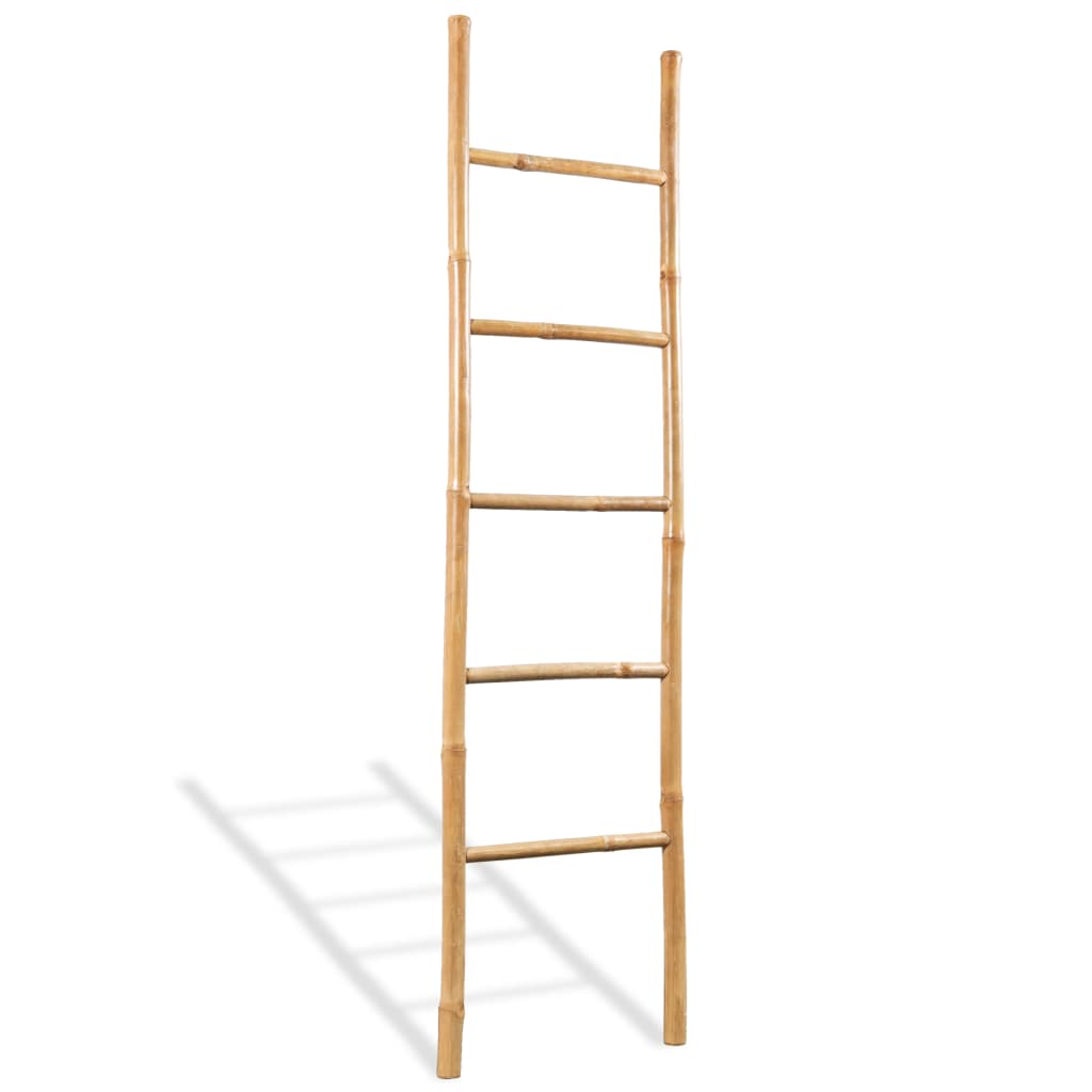 vidaXL Towel Ladder with 5 Rungs Bamboo 59"