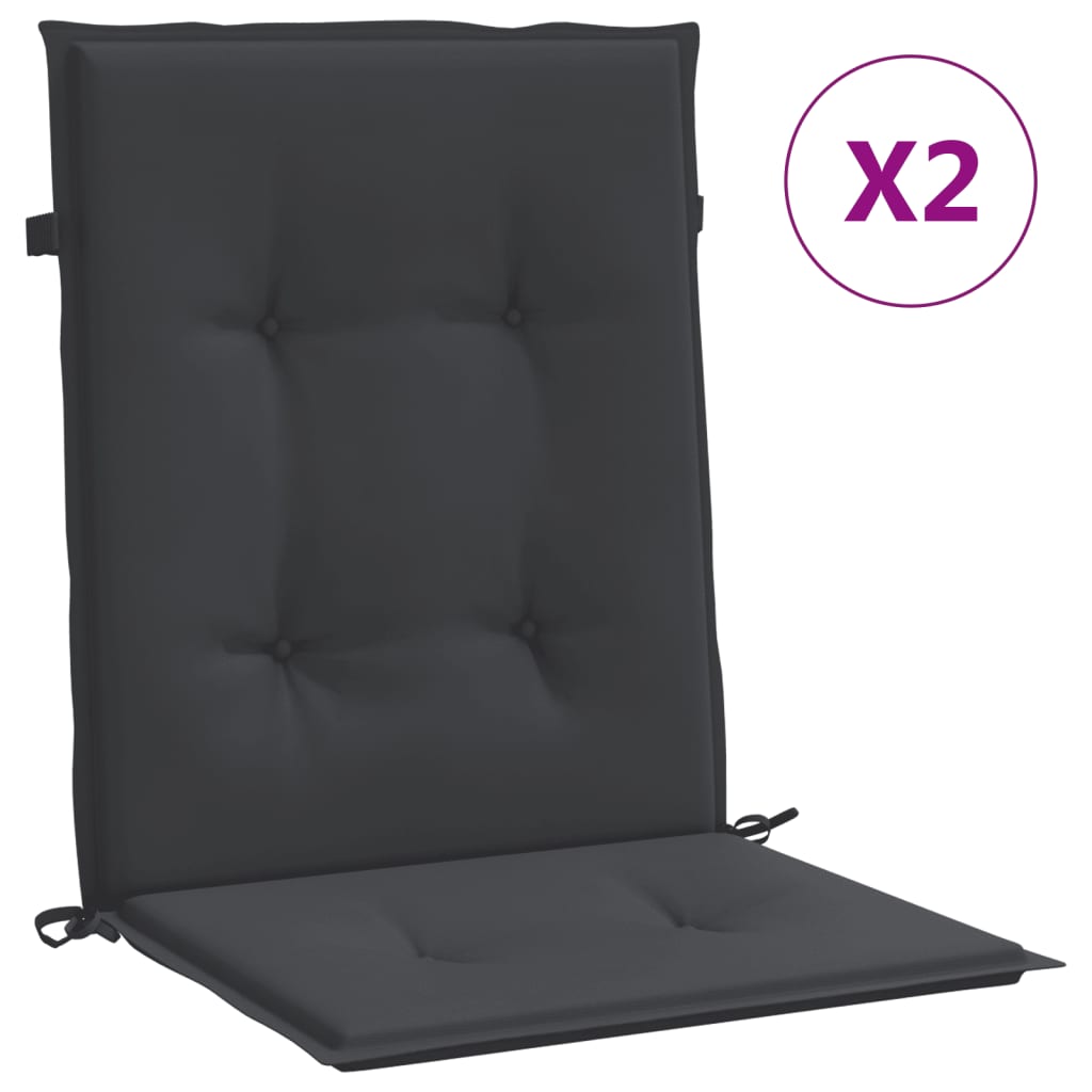 vidaXL Garden Chair Cushions 2 pcs Black 39.4"x19.7"x1.2"