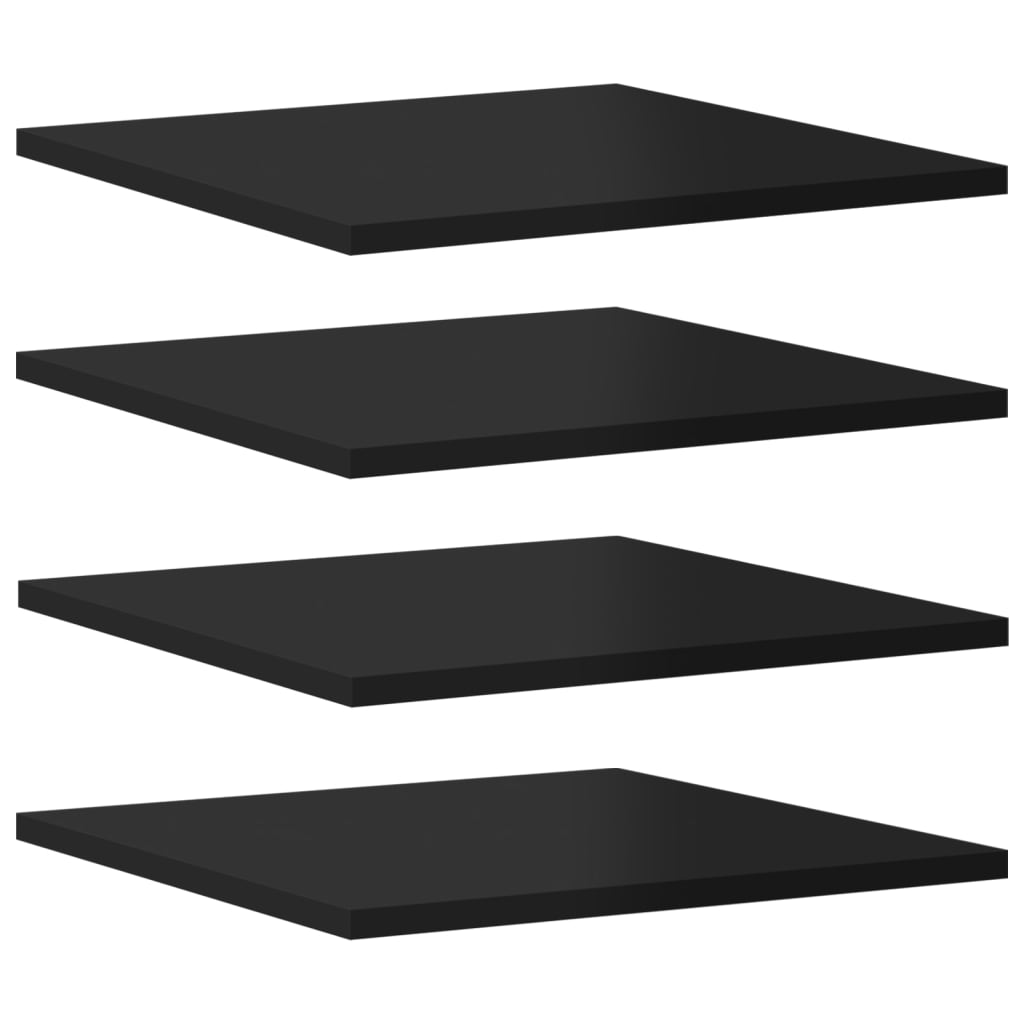 vidaXL Bookshelf Boards 8 pcs High Gloss Black 15.7"x15.7"x0.6" Engineered Wood