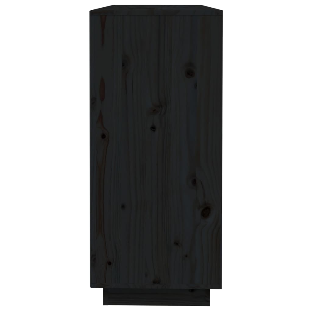 vidaXL Sideboard Black 43.5"x13.8"x31.5" Solid Wood Pine