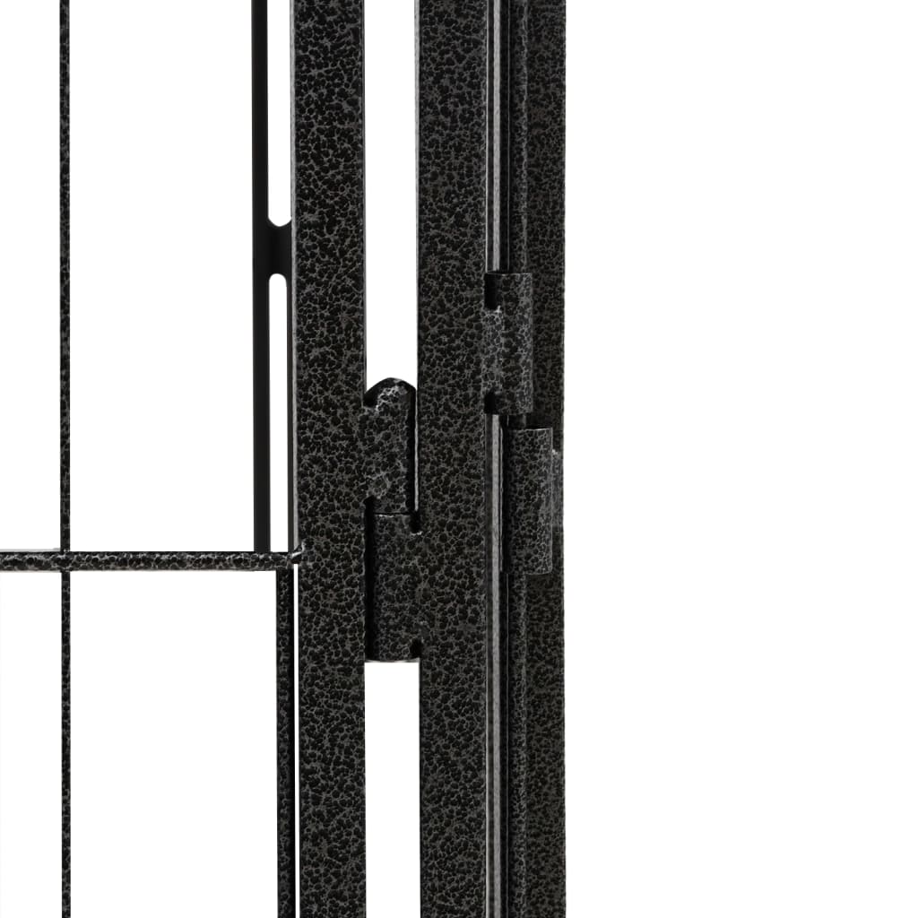 vidaXL Dog Playpen 4 Panels Black 19.7"x39.4" Powder-coated Steel