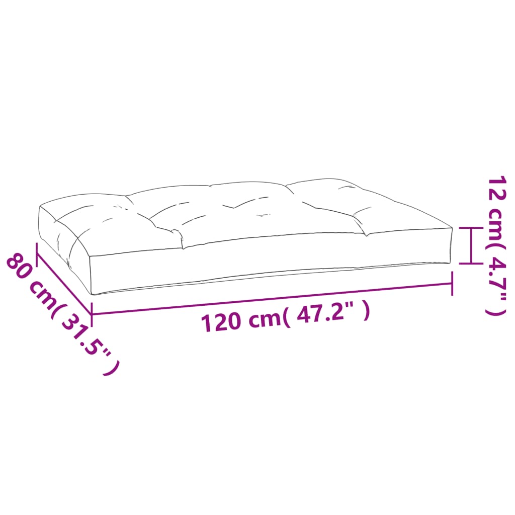 vidaXL Pallet Cushion Beige 47.2"x31.5"x4.7" Fabric