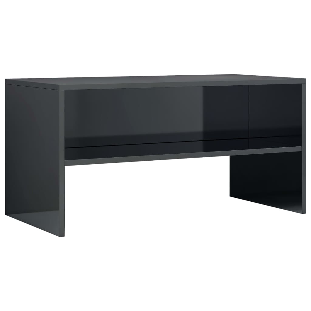 vidaXL TV Stand High Gloss Black 31.5"x15.7"x15.7" Engineered Wood