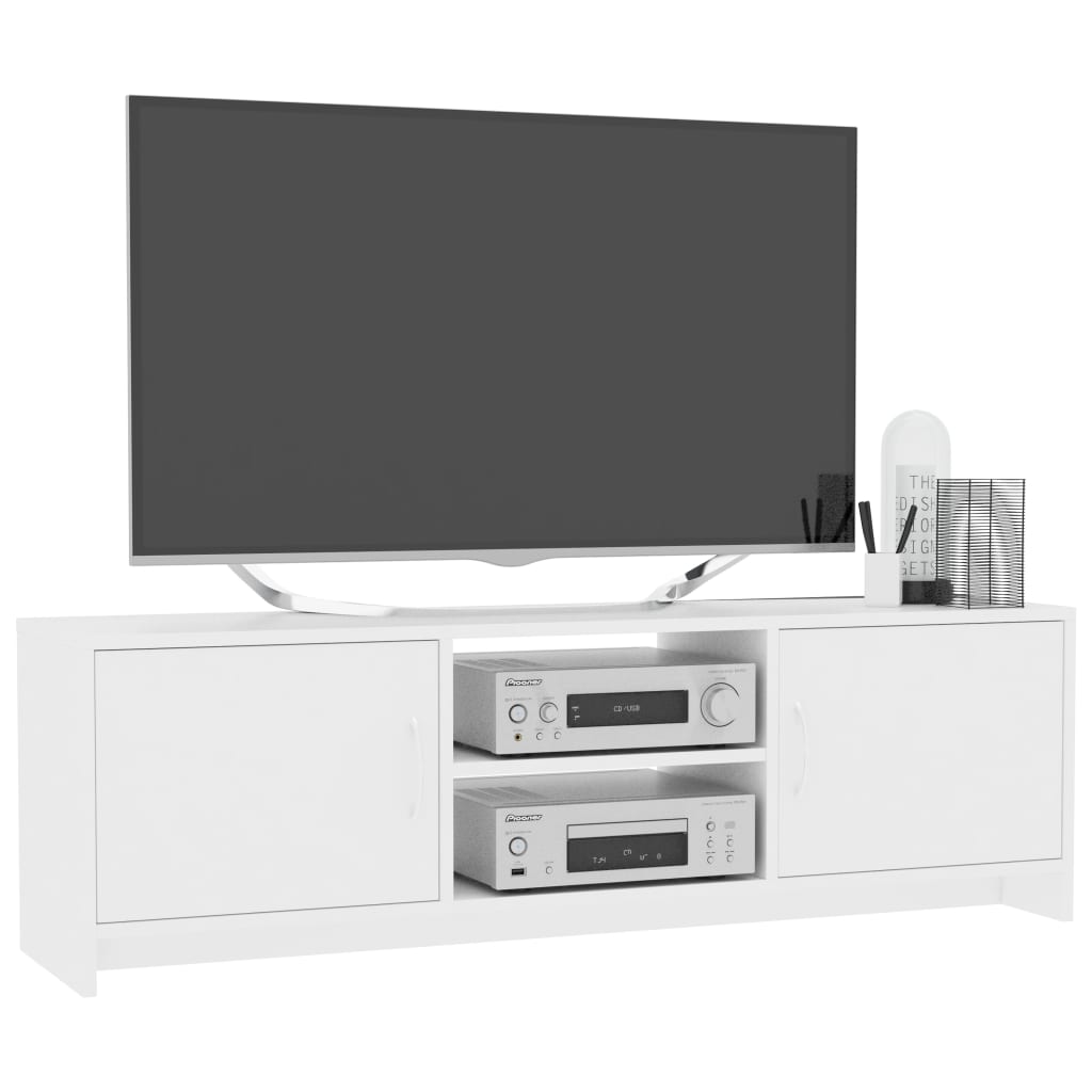 vidaXL TV Stand White 47.2"x11.8"x14.8" Engineered Wood