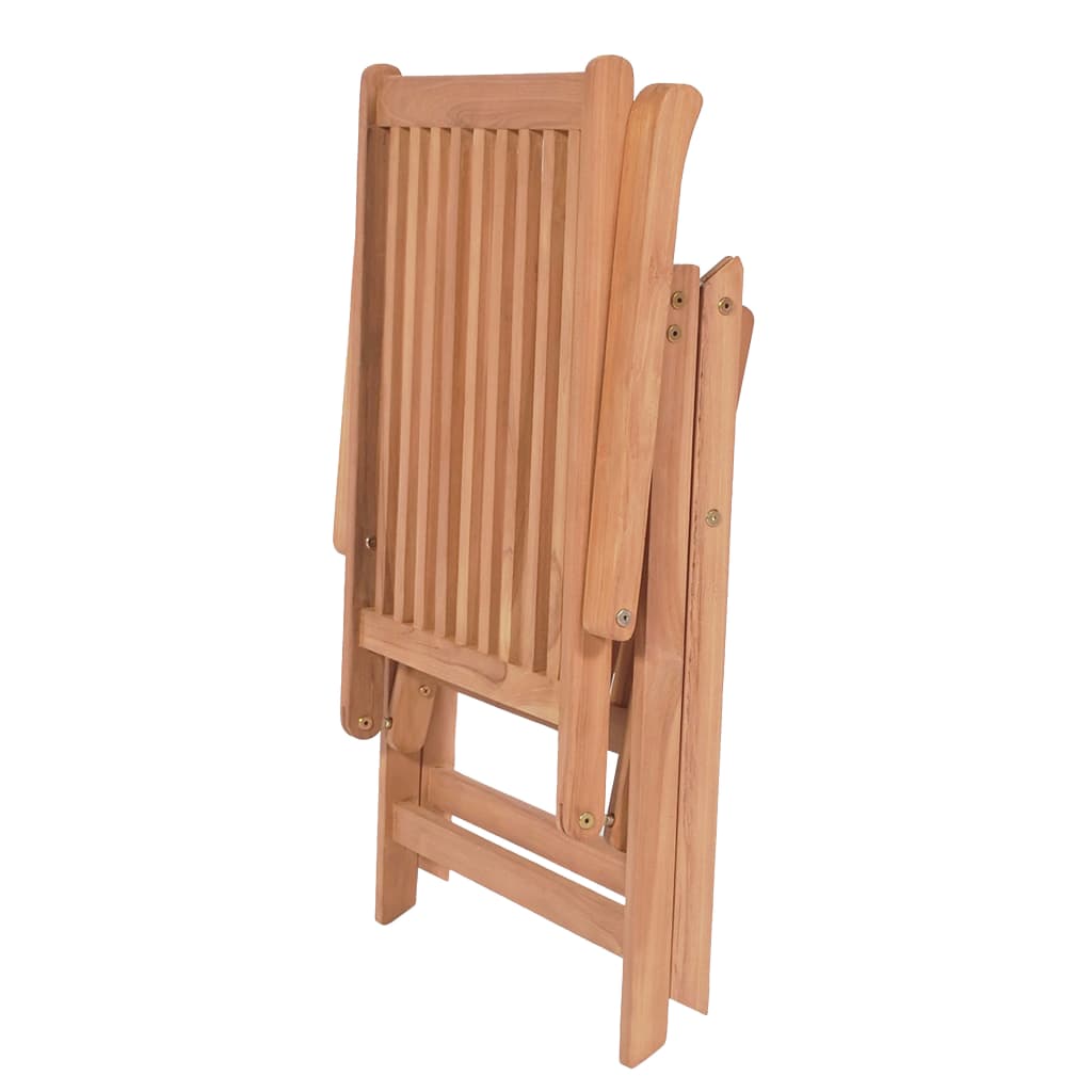 vidaXL Reclining Patio Chairs 4 pcs Solid Teak Wood