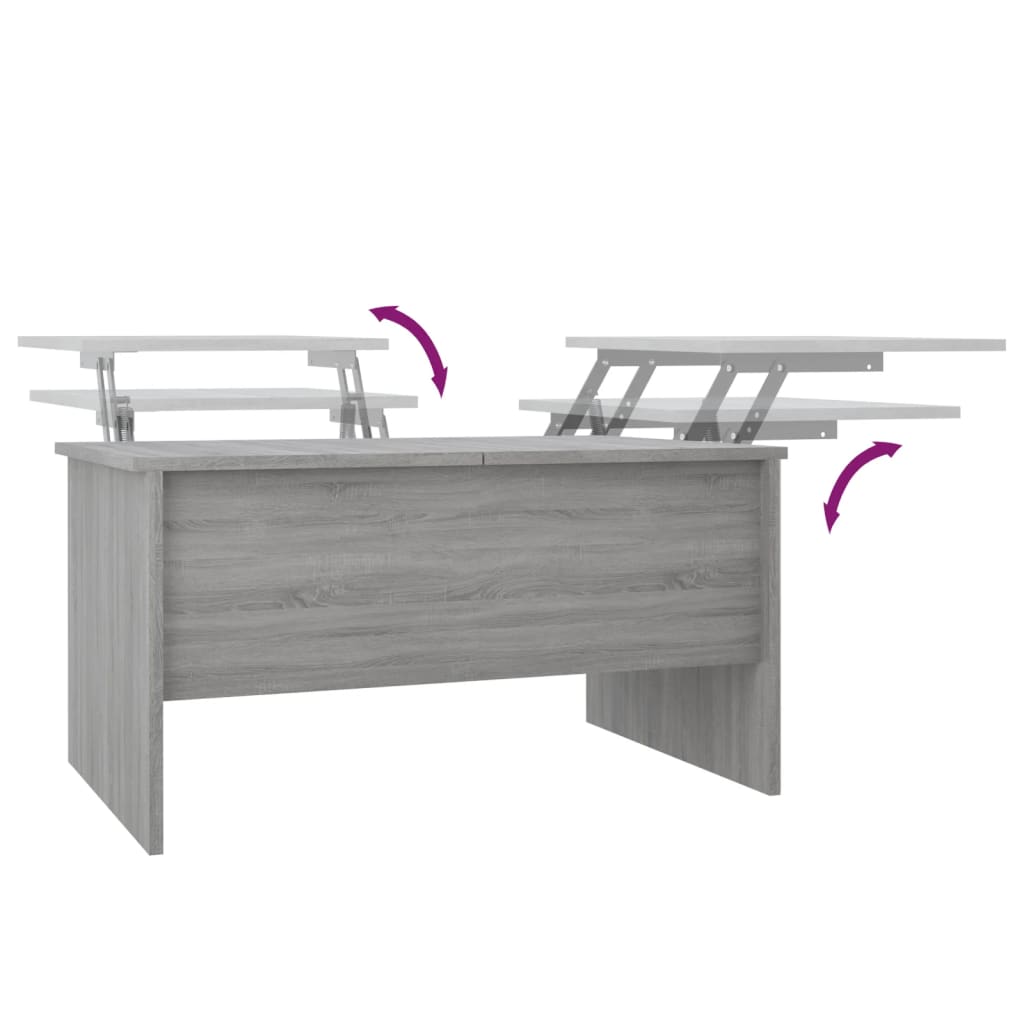vidaXL Coffee Table Gray Sonoma 31.5"x19.7"x16.7" Engineered Wood