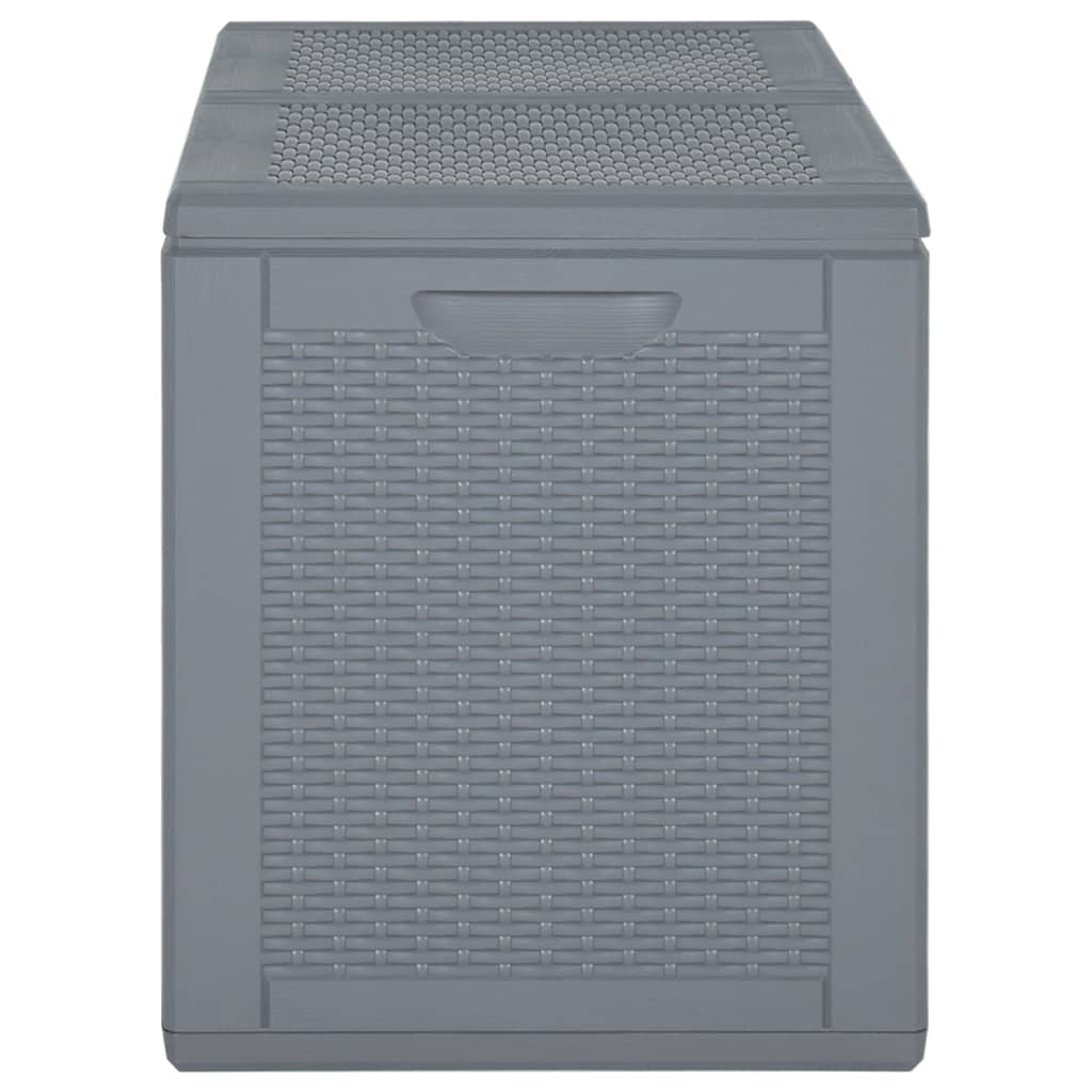 vidaXL Patio Storage Box Gray PP Rattan 47.6 gal