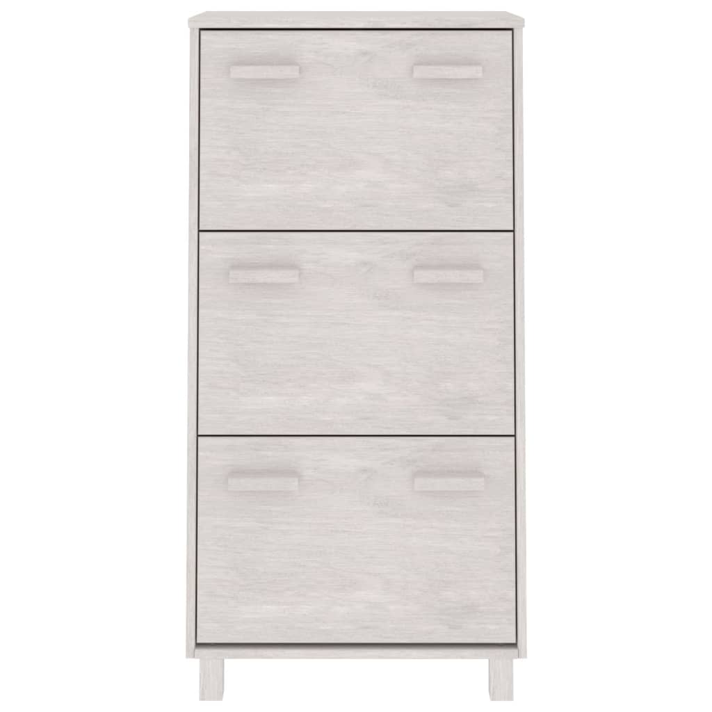 vidaXL Shoe Cabinet HAMAR White 23.4"x13.8"x46.1" Solid Wood Pine