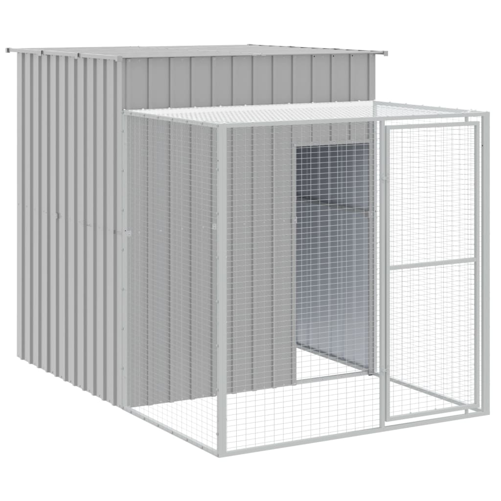 vidaXL Chicken Cage with Run Light Gray 65"x339.8"x71.3" Galvanized Steel