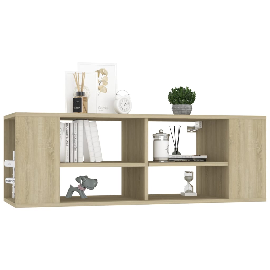 vidaXL Wall-Mounted TV Cabinet Sonoma Oak 40.2"x13.8"x13.8" Engineered Wood