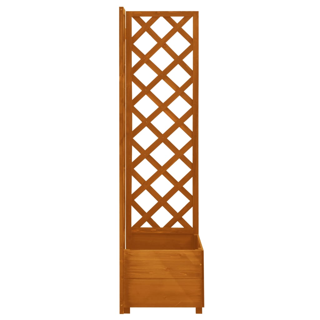 vidaXL Corner Trellis Planter Orange 15.7"x15.7"x59.1" Solid Firwood