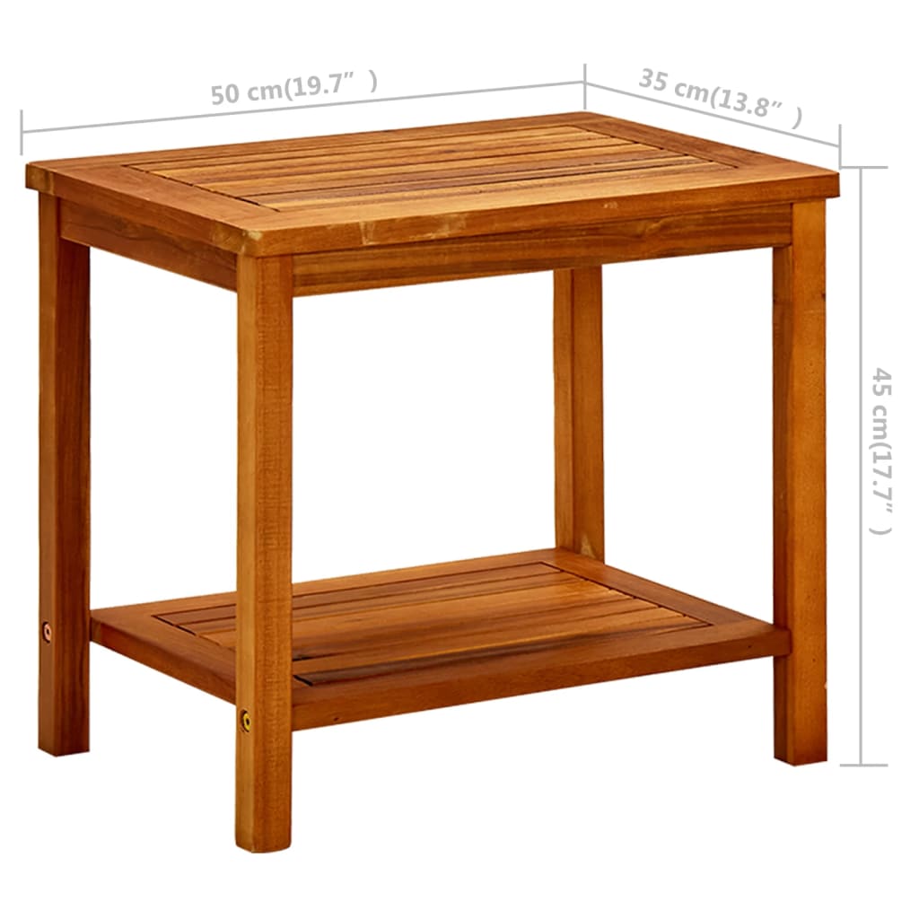 vidaXL Coffee Table 19.6"x13.7"x17.7" Solid Acacia Wood