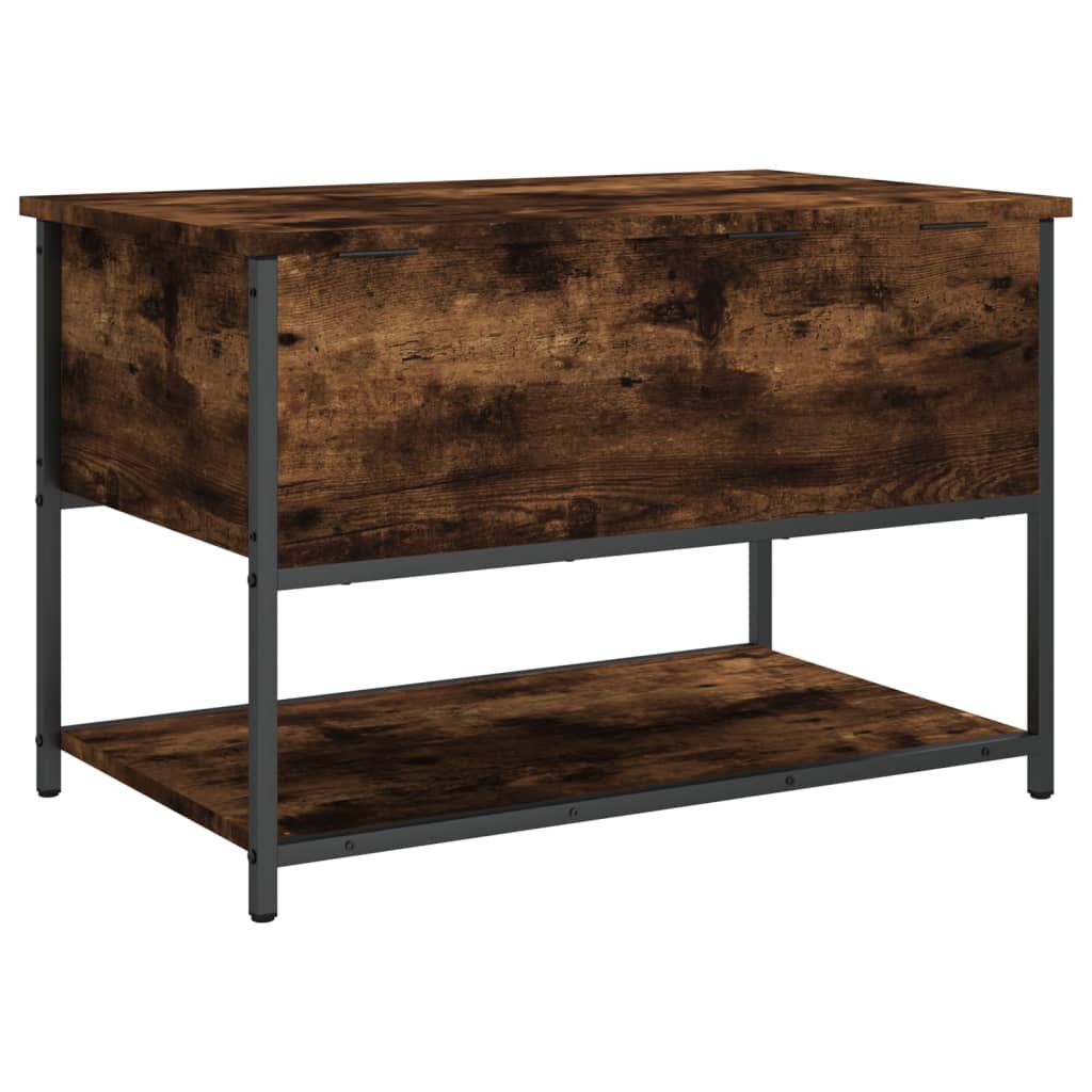 vidaXL Storage Bench Smoked Oak 27.6"x16.7"x18.5" Engineered Wood