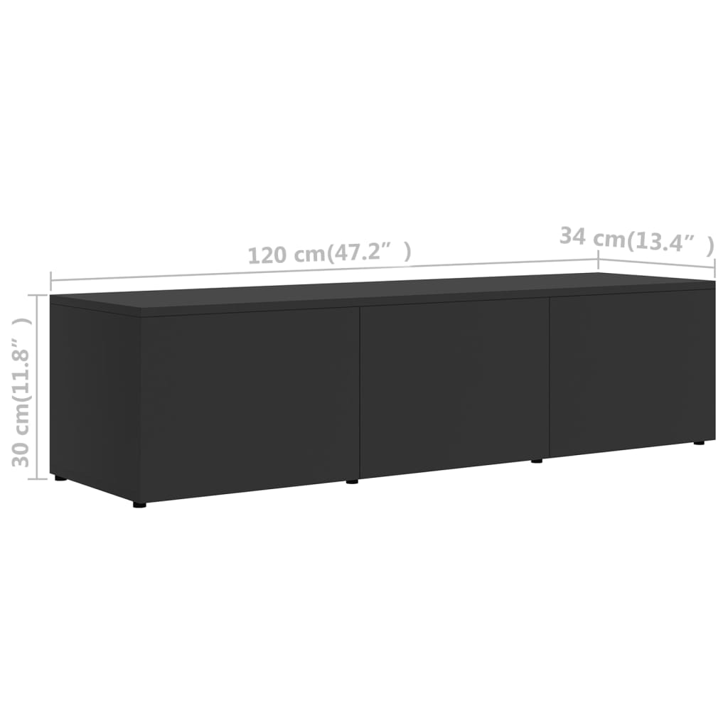 vidaXL TV Cabinet Gray 47.2"x13.4"x11.8" Engineered Wood