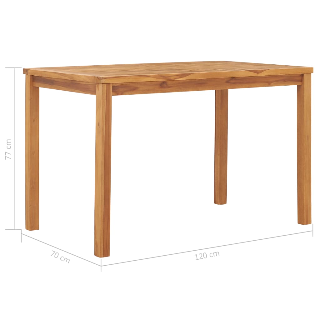 vidaXL Patio Dining Table 47.2"x27.5"x30.3" Solid Teak Wood