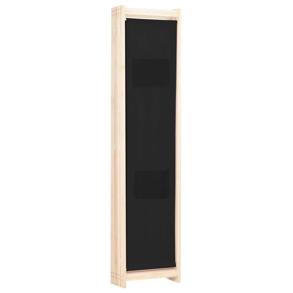 vidaXL 5-Panel Room Divider Black 78.7"x66.9"x1.6" Fabric