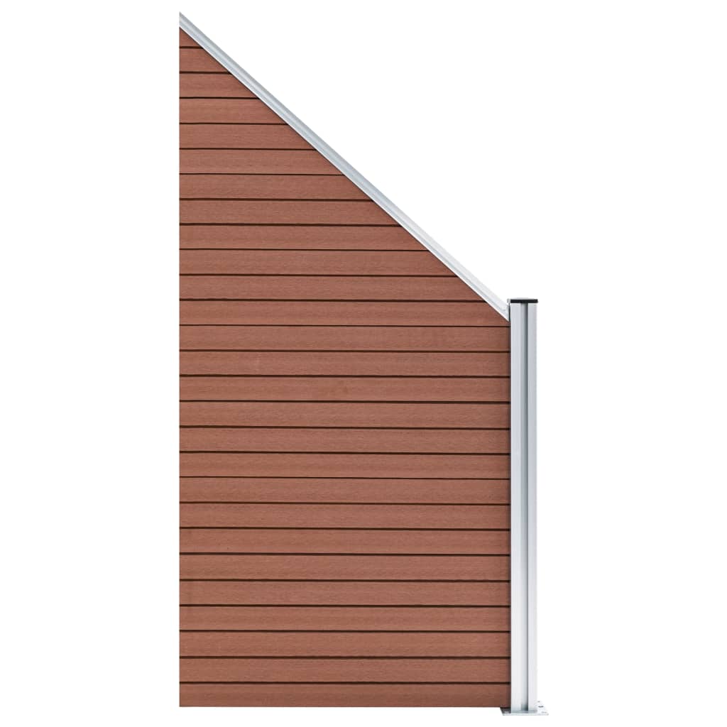 vidaXL Fence Panel WPC 37.4"x(41.3"-70.9") Brown
