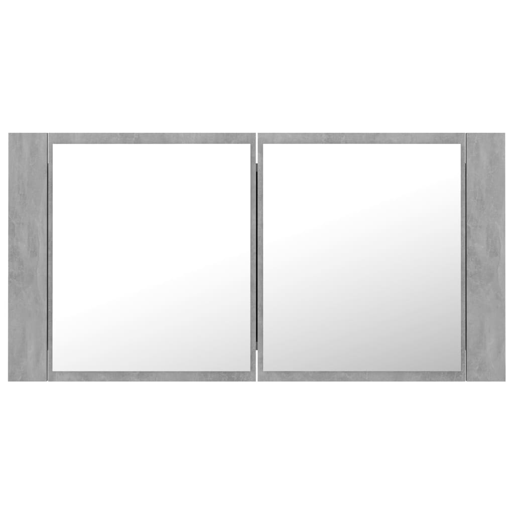 vidaXL LED Bathroom Mirror Cabinet Concrete Gray 35.4"x4.7"x17.7"