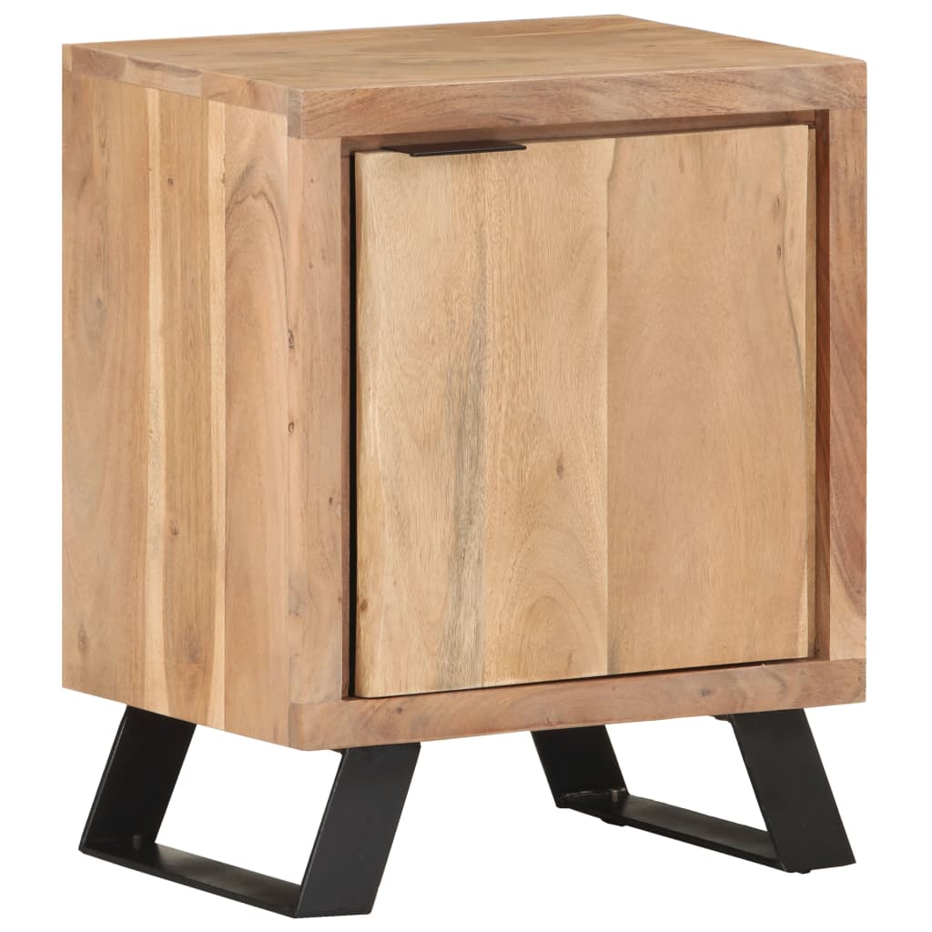 vidaXL Bedside Cabinet 15.7"x11.8"x19.7" Solid Acacia Wood with Live Edges