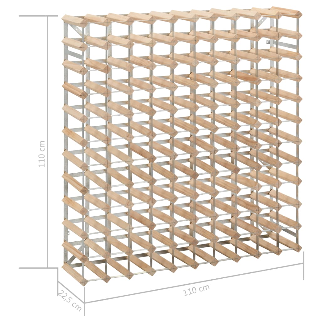 vidaXL Wine Rack for 120 Bottles Solid Pinewood