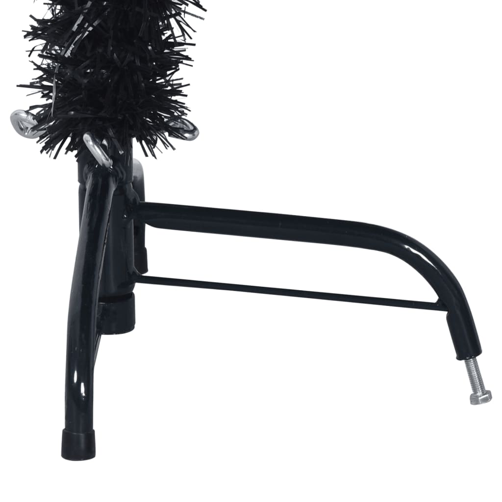 vidaXL Artificial Half Christmas Tree with Stand Black 4 ft PVC