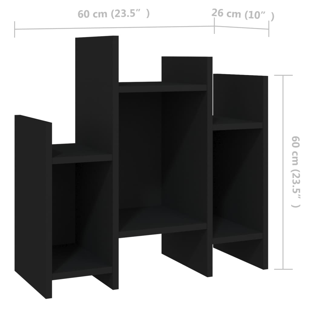 vidaXL Side Cabinet Black 24"x10.2"x24" Chipboard
