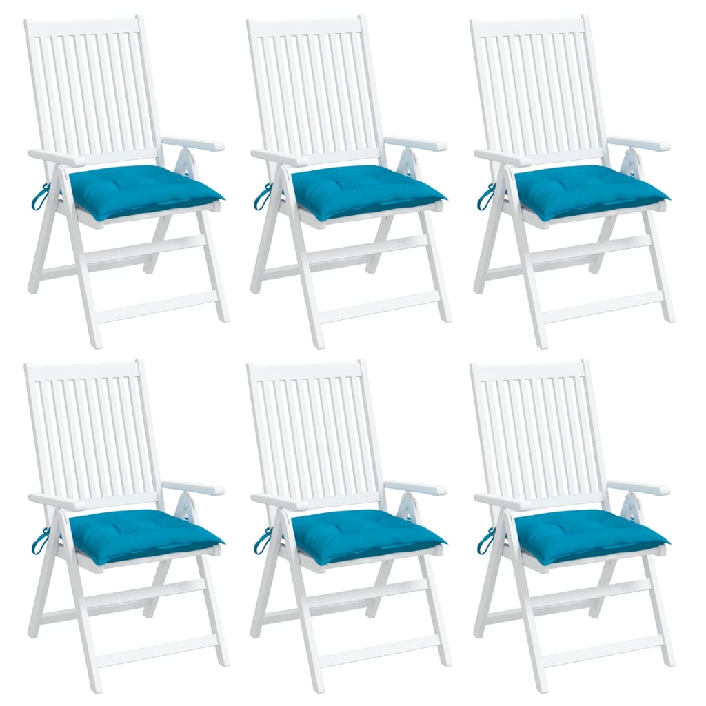 vidaXL Chair Cushions 6 pcs Light Blue 19.7"x19.7"x2.8" Oxford Fabric