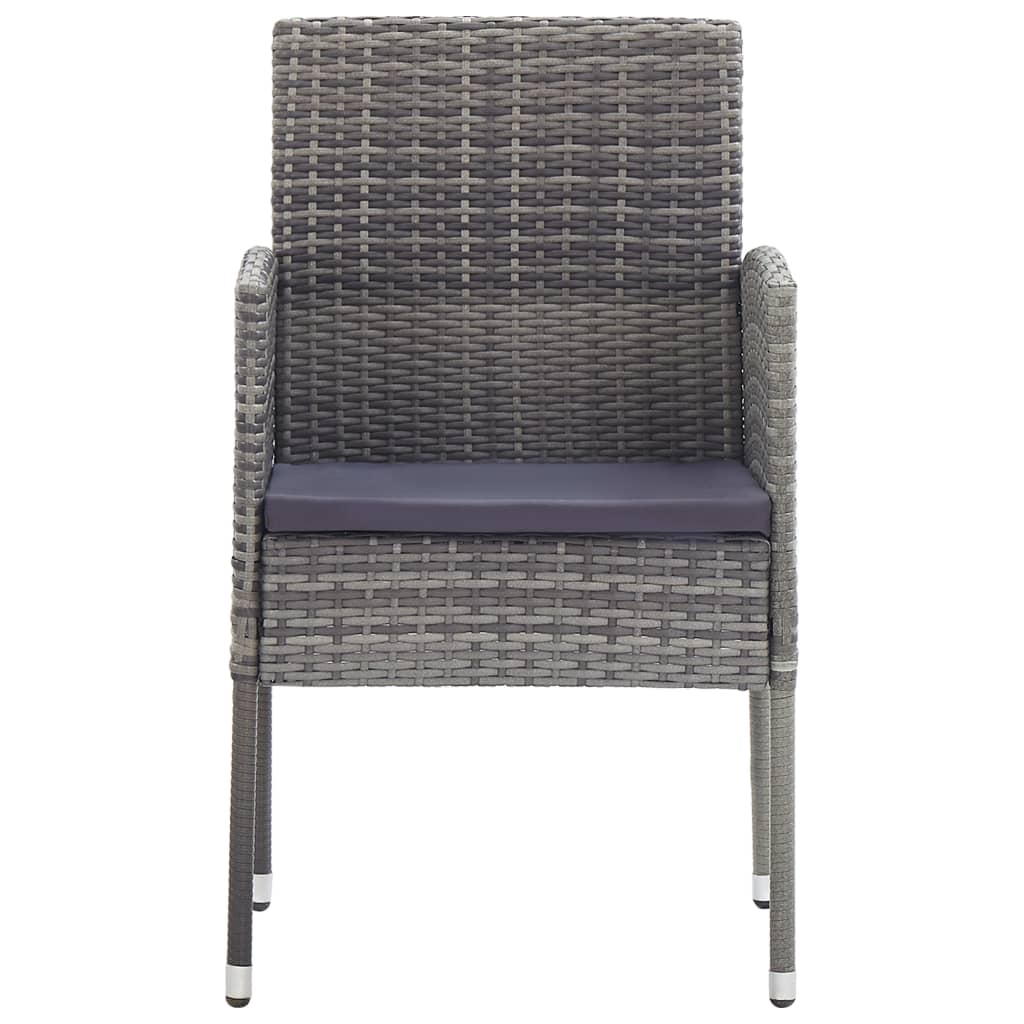 vidaXL Patio Chairs 4 pcs Poly Rattan Anthracite