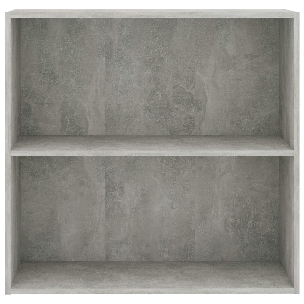 vidaXL 2-Tier Book Cabinet Concrete Gray 31.5"x11.8"x30.1" Chipboard