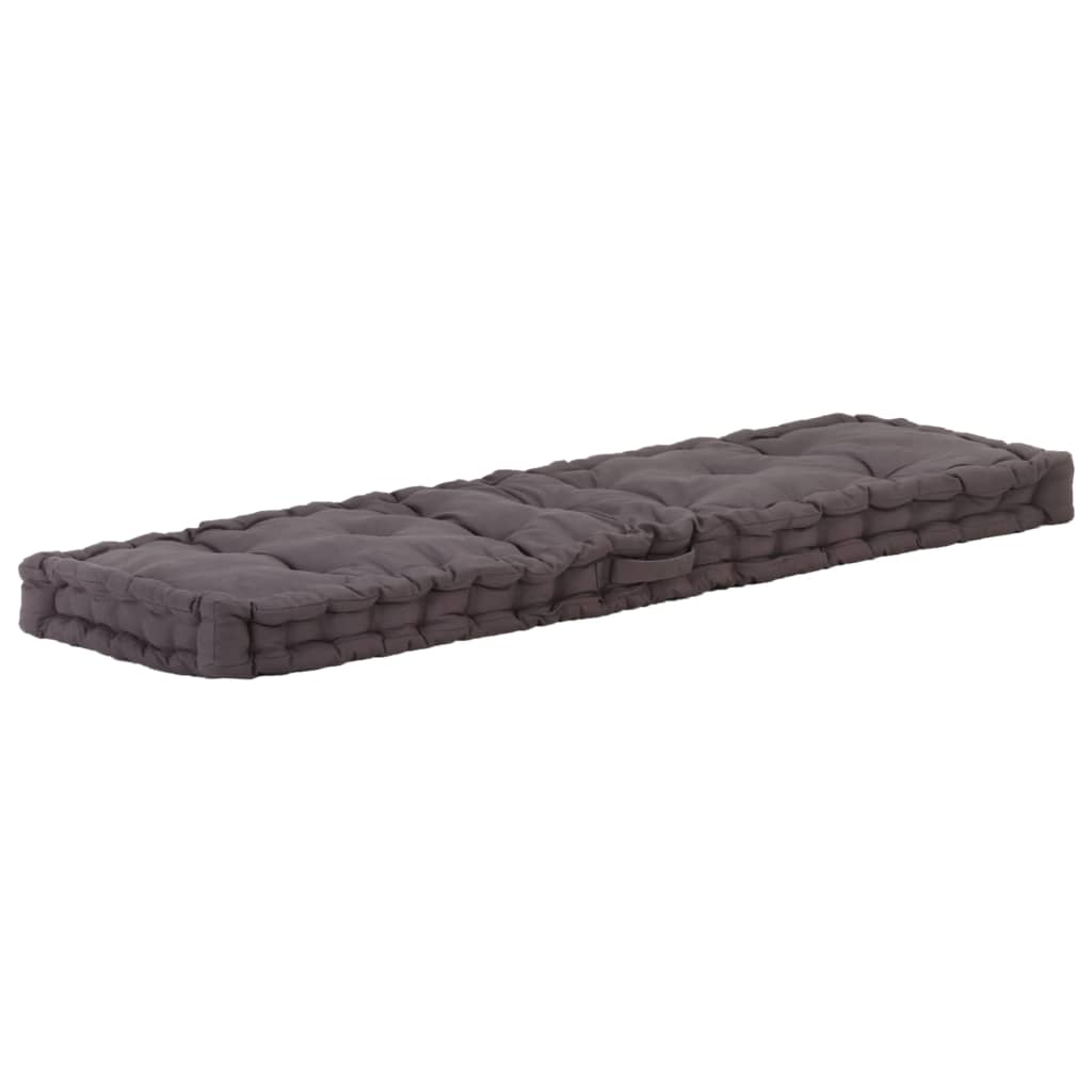 vidaXL Pallet Floor Cushions 2 pcs Cotton Anthracite
