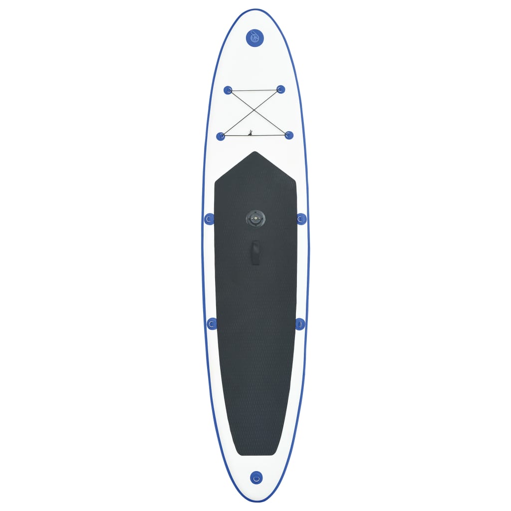 vidaXL Inflatable Stand Paddleboard White Set and with Blue Sail Up