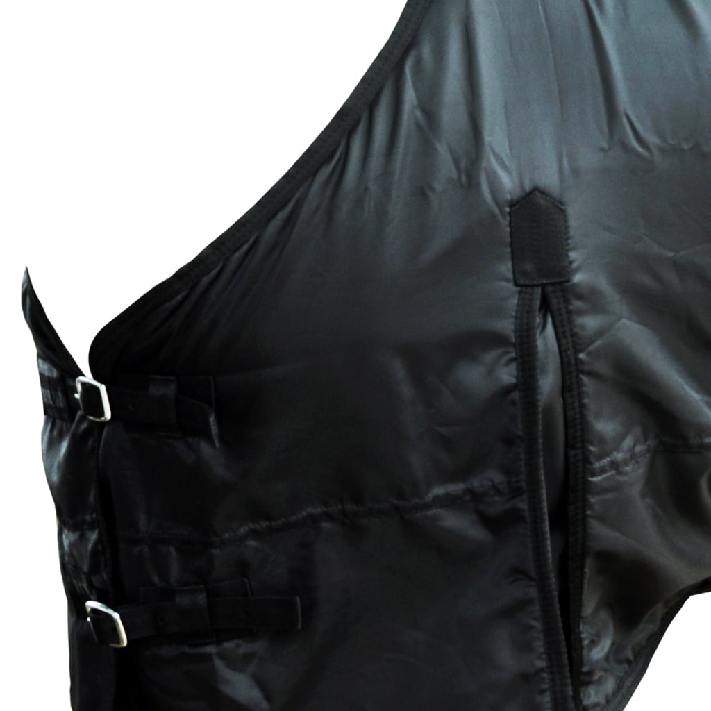 vidaXL Fleece Rug Double Layers with Surcingles 49.2" Black