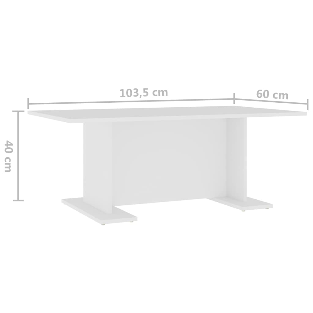 vidaXL Coffee Table White 40.7"x23.6"x15.7" Engineered Wood