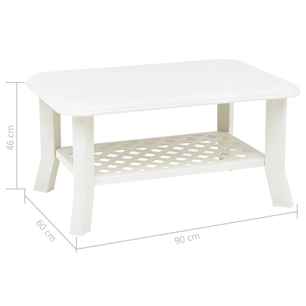 vidaXL Coffee Table White 35.4"x23.6"x18.1" Plastic