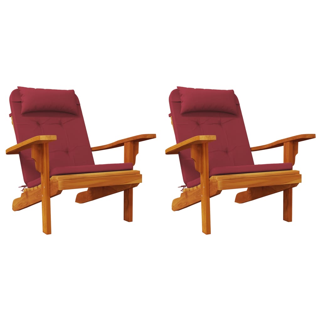 vidaXL Adirondack Chair Cushions 2 pcs Wine Red Oxford Fabric