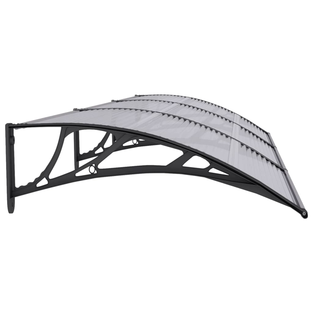 vidaXL Door Canopy Black and Transparent 118.1"x29.5" Polycarbonate