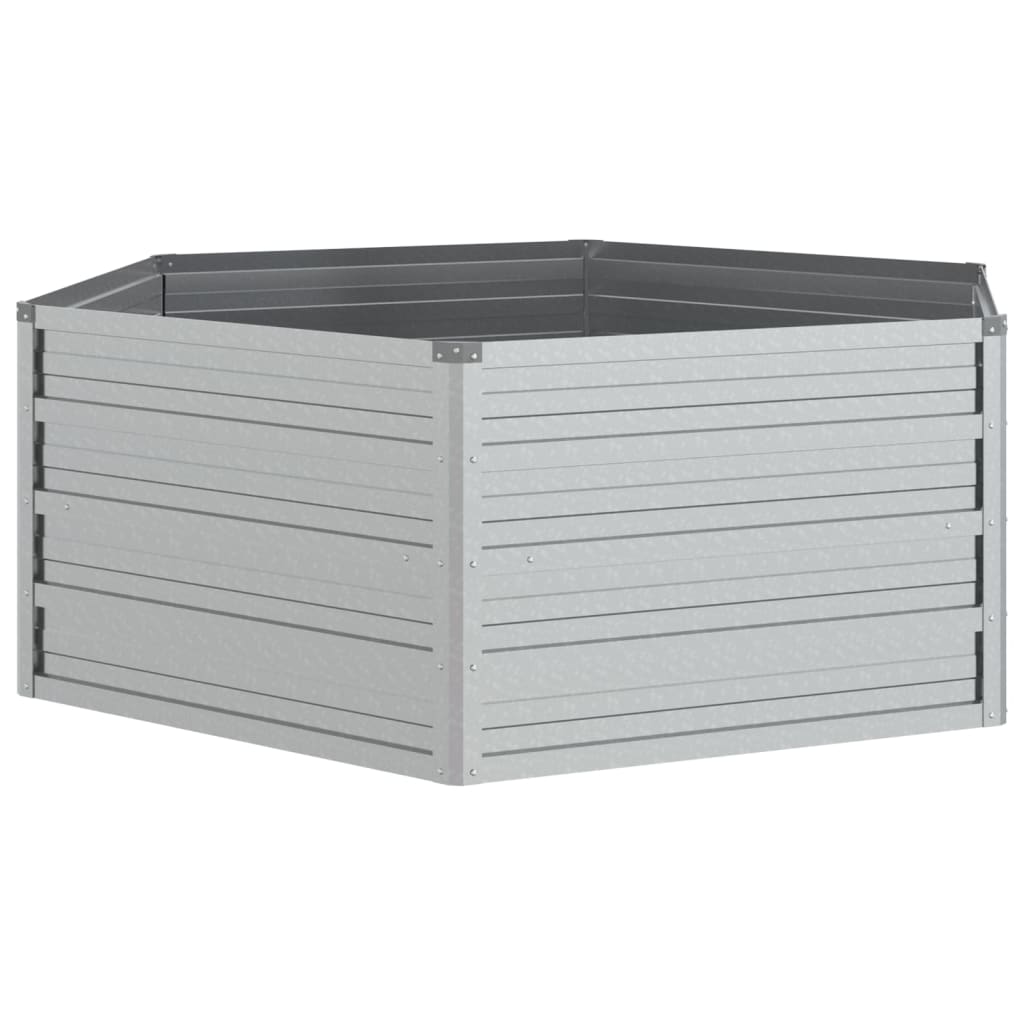 vidaXL Garden Raised Bed 50.8"x17.7" Galvanized Steel Silver