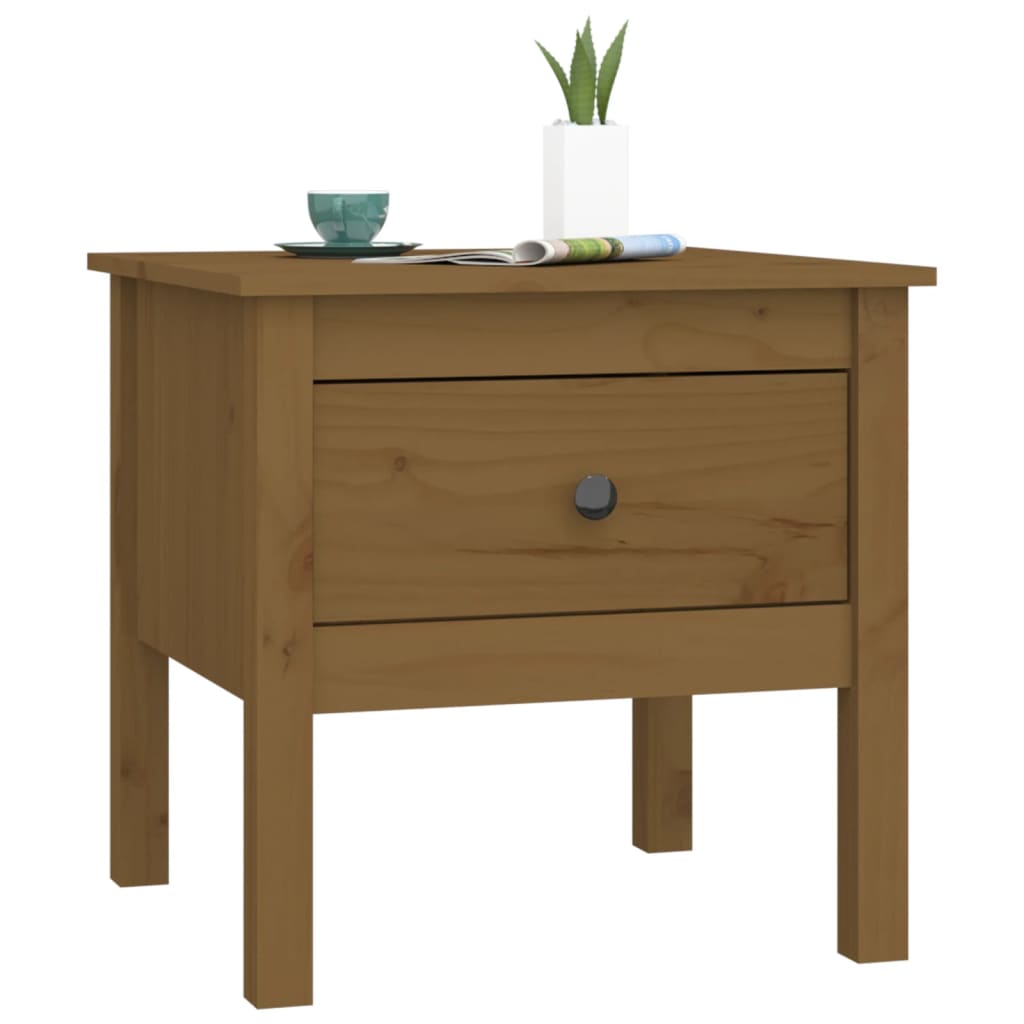 vidaXL Side Tables 2 pcs Honey Brown 19.7"x19.7"x19.3" Solid Wood Pine