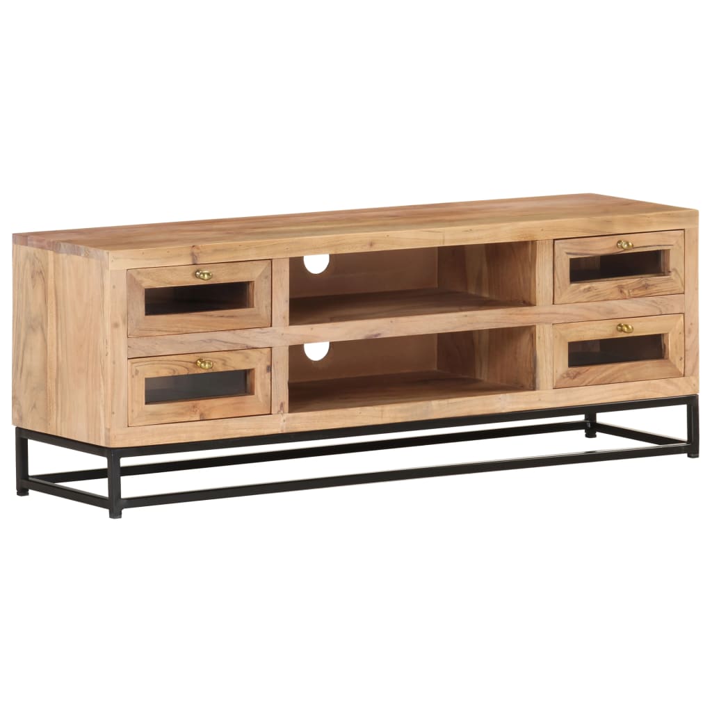 vidaXL TV Cabinet 43.3"x11.8"x15.7" Solid Acacia Wood
