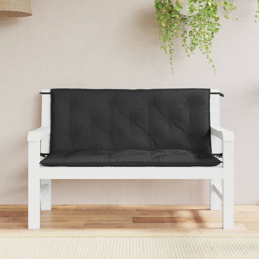 vidaXL Garden Bench Cushions 2pcs Black 47.2"x19.7"x2.8" Oxford Fabric