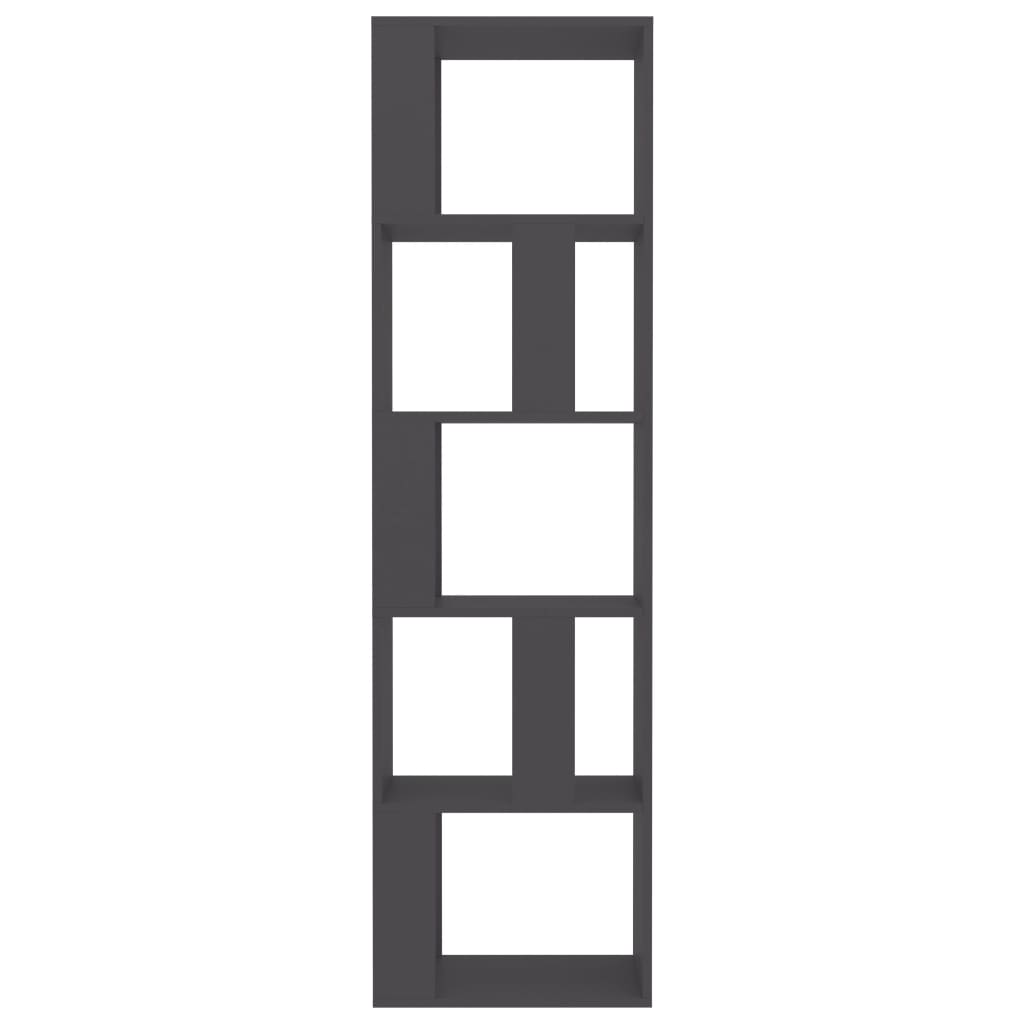 vidaXL Book Cabinet/Room Divider Gray 17.7"x9.4"x62.6" Engineered Wood