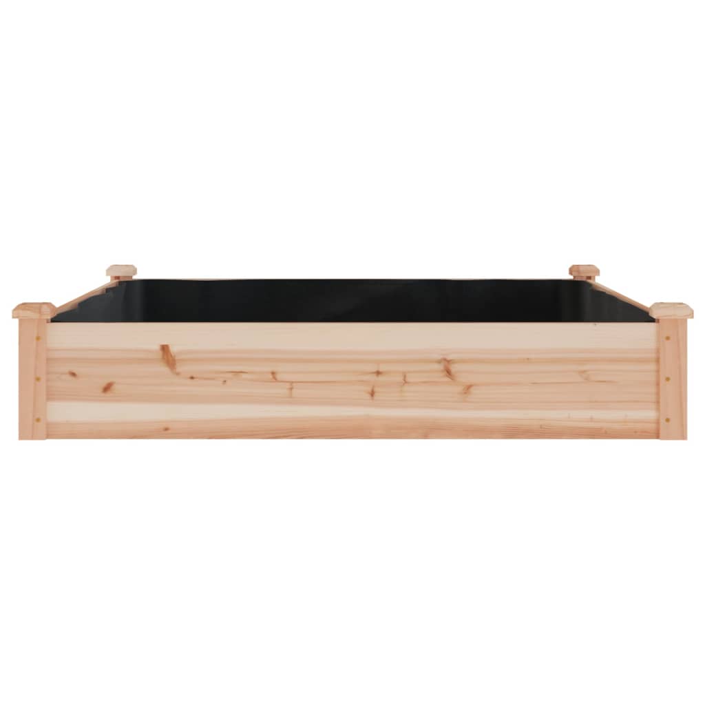 vidaXL Garden Raised Bed with Liner 47.2"x47.2"x9.8" Solid Wood Fir