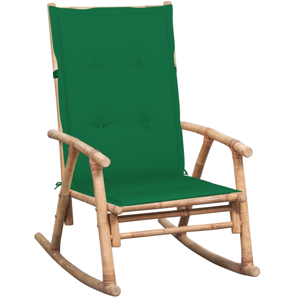 vidaXL Rocking Chair with cushion Bamboo