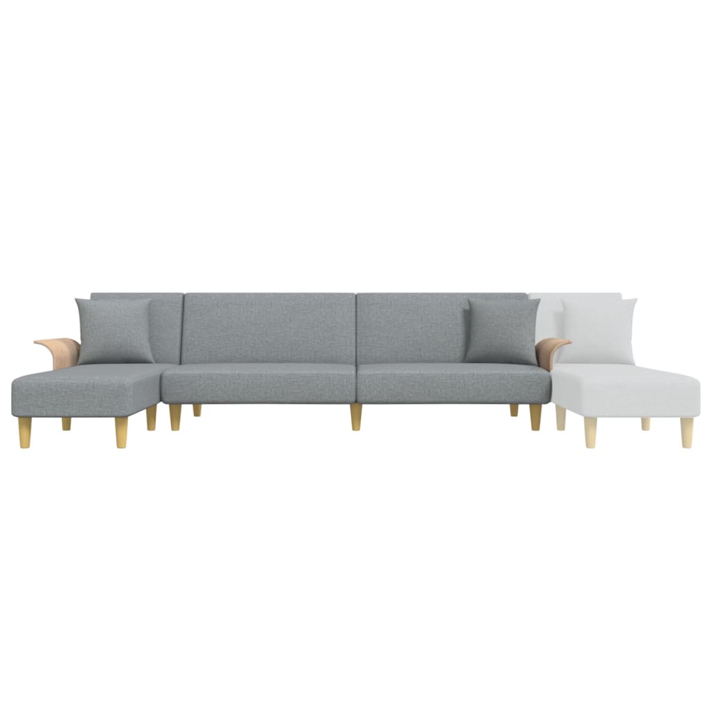 vidaXL L-shaped Sofa Bed Light Gray 109.8"x55.1"x27.6" Fabric